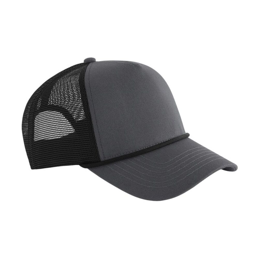 Beechfield Rope Detail 5 Panel Trucker Cap / Graphite Grey/Black